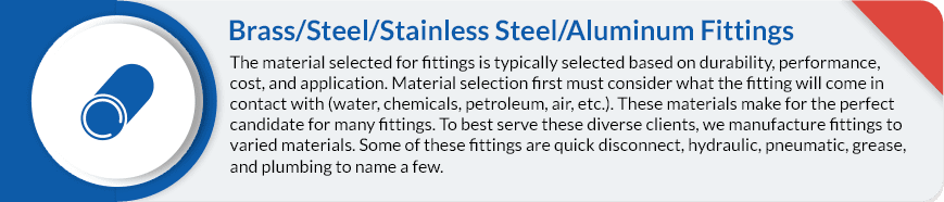 Brass/Steel/Stainless Steel/Aluminum Fittings